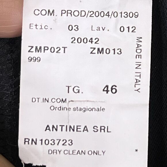 Armani Collezioni Pants Womens 10 Black Wide Leg Wool Trousers Made Italy Office - Picture 7 of 15